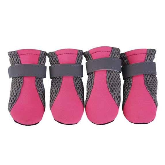 jileijar 4pcs Dog Boots Paw Protector, Teddy Pet Dog Net Sandals Small Dog Summer Breathable Soft Sole Spring and Summer New Pet Shoes Walking Running Shoes