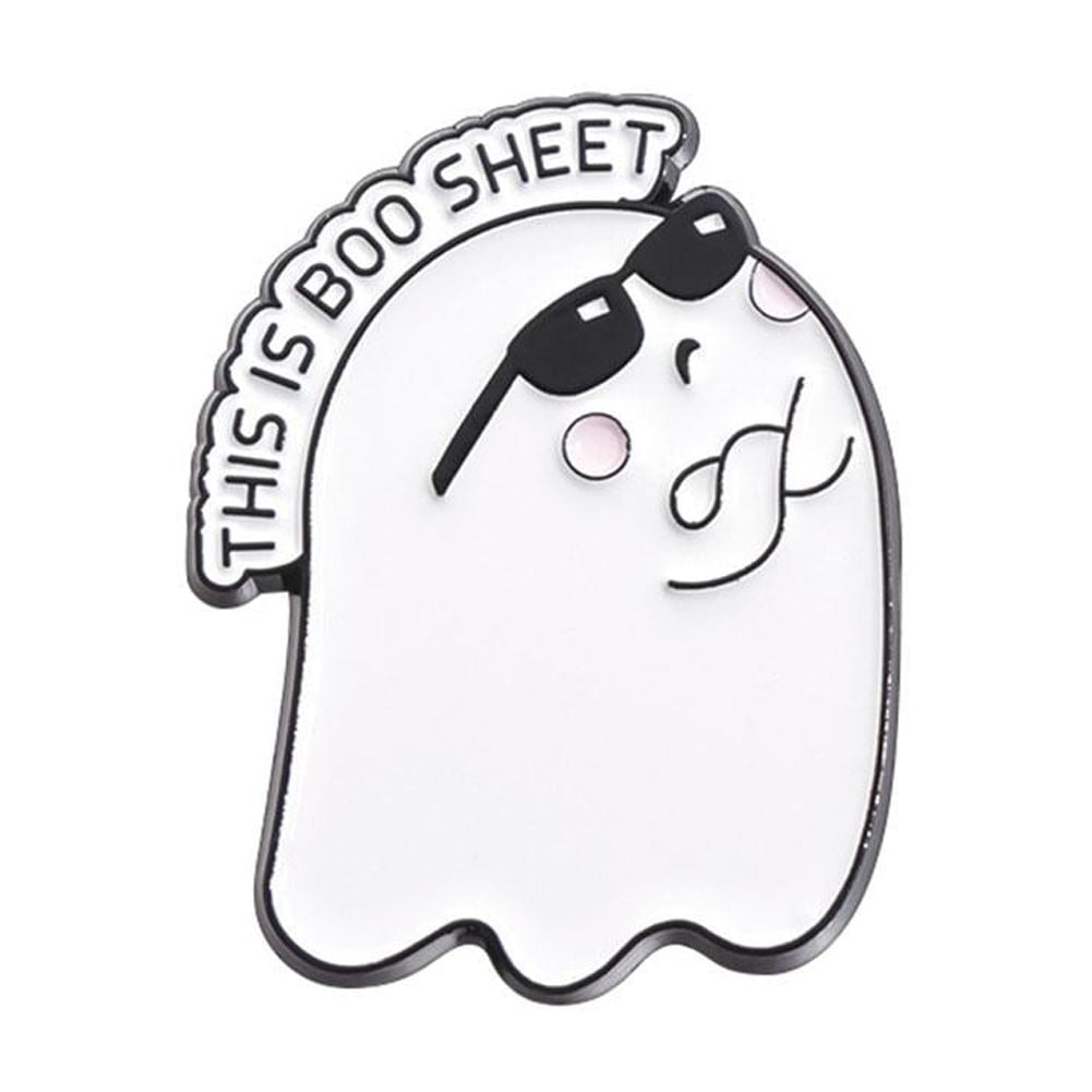 5-Piece Cute Ghost Enamel Pin Set - Halloween Gothic Brooches For Jackets & Bags