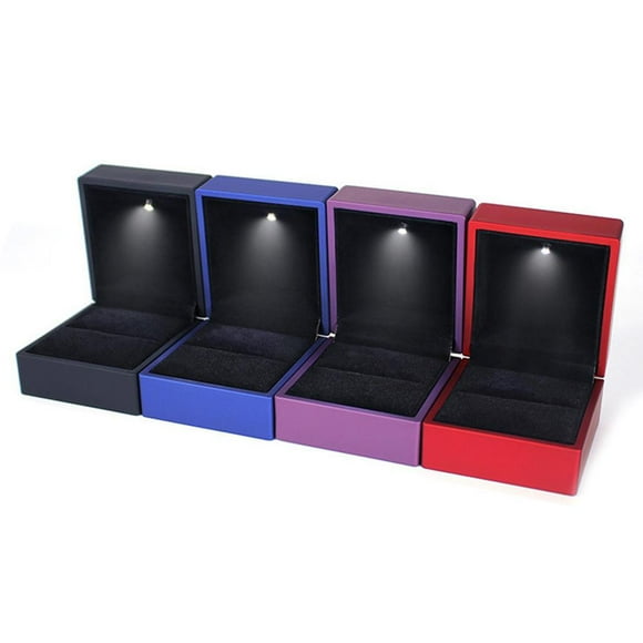 LED Light Box with LED Light Black Engagement Box Jewelry Pendant N2H4
