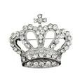 thumbnail image 1 of jileijar Queen Crown Brooch Pin Diamonte Gold Silver Plated Royal-Design Broach'' D1O7, 1 of 8
