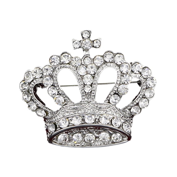 jileijar Queen Crown Brooch Pin Diamonte Gold Silver Plated Royal-Design Broach'' D1O7