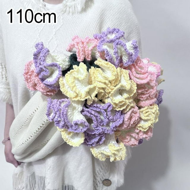 jileijar Rose Bouquet Blanket Finished Products Handwoven Crochet