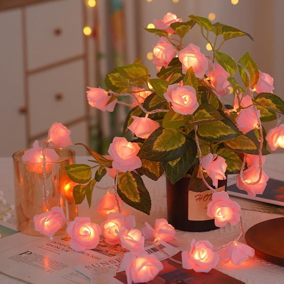 jileijar Rose Led Fairy Lights Rose Lights Strings Bedroom Decoration Lights String G5 K6L8