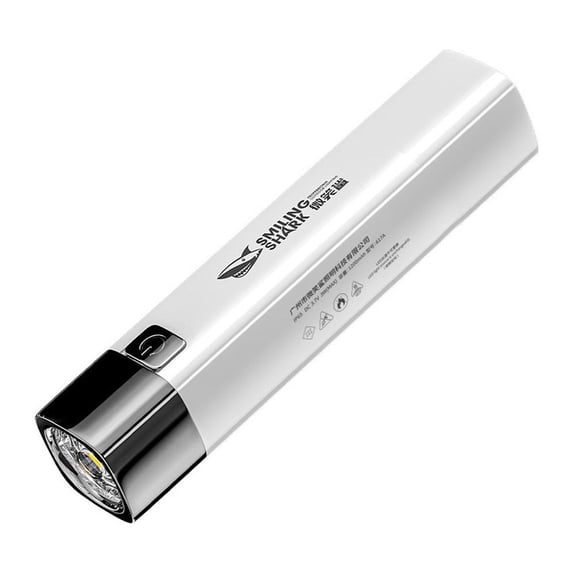 jileijar Smiling Shark Mini Flashlight, Small Pocket Portable Strong Light E1W8