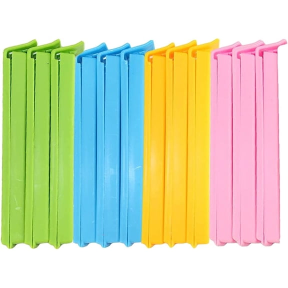 Jimin 12 Pieces Food Sealing Clips, Clip Closure Bag, Plastic Food Tongs, Reusable Kitchen Clip, Clip Closure Bag for Kitchen Sweets Snack