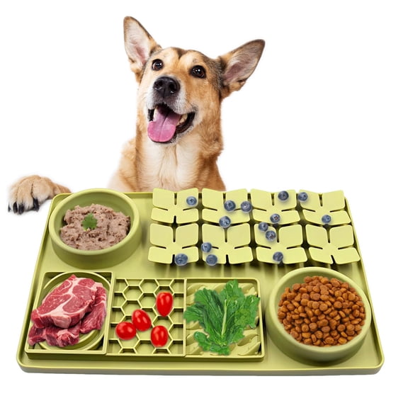 Jimin Slow Feeder Bowl, Silicone Lick Mat with Suction Cups for Dog Cat, Snuffle Mat for Pet Smell Training, Puzzle Toys for Bored Puppy, Interactive Sniff Mat for Slow Eating and Keep Busy