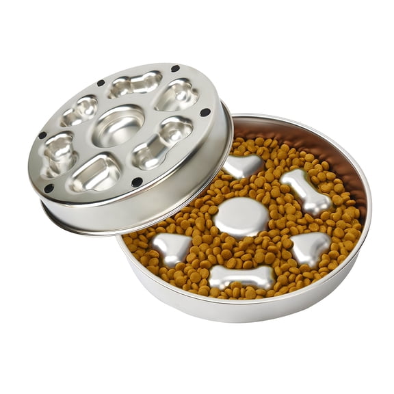 Jimin Slow Feeder Dog and Cat Bowls - Stainless Steel, Anti-Gulping, Non-Slip, Fun Design to Slow Down Eating, Easy to Clean, Pet Food Training Bowl Toy for Medium to Large Sizes