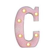 jiacuix Led Light Up Letters, Marquee LED Letter Lights 26 Alphabet, Battery Powered Glitter Letters With Lights For Party, Table, Wall Decor C