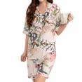 thumbnail image 1 of jinghuiyue Pajamas Set for Women Short Sleeve Button Down Floral Sleepwear 2 Piece Pjs Shorts Lounge Sets XXL, 1 of 7