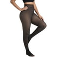 thumbnail image 1 of jinghuiyue Women Fleece Lined Tights Fake Translucent Warm Pantyhose Opaque Thick Stocking Leggings M/L, 1 of 7