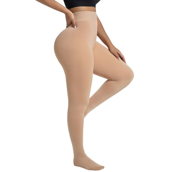 jinghuiyue Women Fleece Lined Tights Fake Translucent Warm Pantyhose Opaque Thick Stocking Leggings XS/S