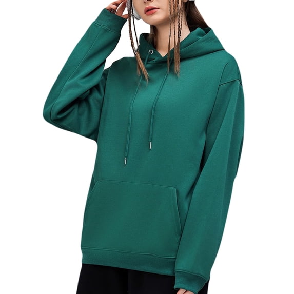 jinghuiyue Women Hoodies Sweatshirts Oversize Long Sleeve Comfy Casual Pullover Tops with Pocket Fashion XS