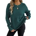 thumbnail image 1 of jinghuiyue Women Sweaters Crew Neck Long Sleeve Pullover Sweater Casual Business Ribbed Knitwear Fashion Tops XL, 1 of 6