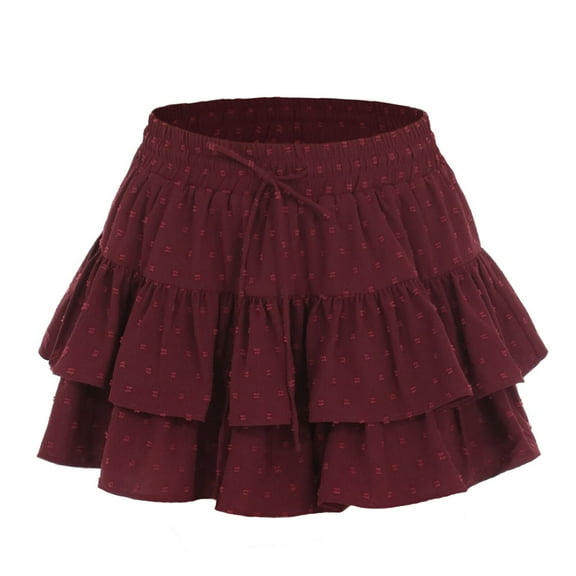 jinghuiyue Women's Mini Pleated Skirt High Waisted Ruffle Tennis Skirts Sports Skater Running Skorts with Shorts Pockets M