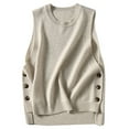 thumbnail image 1 of jinghuiyue Women's Sleeveless Sweater Vest Casual Crew Neck Ribbed Knit Pullover Tops Loose Fit Spring Fall Clothes XL, 1 of 7