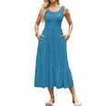 thumbnail image 1 of jinghuiyue Women’s Summer Sleeveless Dress Casual Flowy Tiered Maxi Long Beach Dresses with Pockets M, 1 of 4