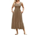 thumbnail image 1 of jinghuiyue Women’s Summer Sleeveless Dress Casual Flowy Tiered Maxi Long Beach Dresses with Pockets XL, 1 of 4