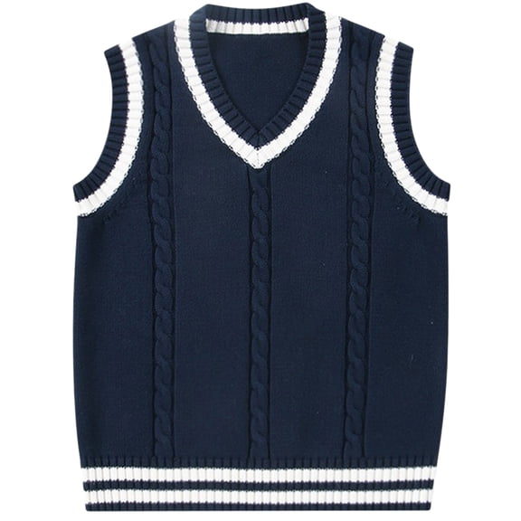 jinghuiyue Womenβs Sweater Vest V Neck Sleeveless Knit School Uniform Basic Casual Preppy Style Ribbed Pullover Tops XL