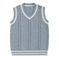 thumbnail image 1 of jinghuiyue Women’s Sweater Vest V Neck Sleeveless Knit School Uniform Basic Casual Preppy Style Ribbed Pullover Tops XL, 1 of 4