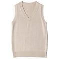 thumbnail image 1 of jinghuiyue Women’s V Neck Sweater Vest School Uniform Solid Color Sleeveless Knit Sweaters Pullover Tank Tops L, 1 of 6