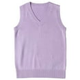 thumbnail image 1 of jinghuiyue Women’s V Neck Sweater Vest School Uniform Solid Color Sleeveless Knit Sweaters Pullover Tank Tops L, 1 of 6