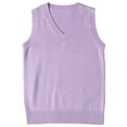 thumbnail image 1 of jinghuiyue Women’s V Neck Sweater Vest School Uniform Solid Color Sleeveless Knit Sweaters Pullover Tank Tops L, 1 of 6