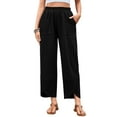 thumbnail image 1 of jinghuiyue Womens Baggy Wide Leg Pants Casual Loose Elastic High Waisted Palazzo Harem Pants with Pockets L, 1 of 7