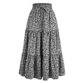 thumbnail image 1 of jinghuiyue Womens Boho Floral Midi Skirt Elastic High Waist A Line Flowy Swing Casual Beach Skirts L, 1 of 7