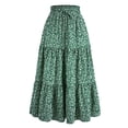 thumbnail image 1 of jinghuiyue Womens Boho Floral Midi Skirt Elastic High Waist A Line Flowy Swing Casual Beach Skirts S, 1 of 7