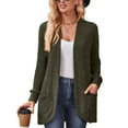 thumbnail image 1 of jinghuiyue Womens Cardigan Sweater Long Sleeve Open Front Knit Cardigans Coat Fashion Lightweight Soft Outerwear with Pockets M, 1 of 7