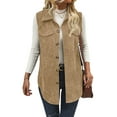 thumbnail image 1 of jinghuiyue Womens Corduroy Vests Button Down Sleeveless Collared Casual Dressy Office Outerwear Waistcoat M, 1 of 5