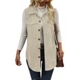 thumbnail image 1 of jinghuiyue Womens Corduroy Vests Button Down Sleeveless Collared Casual Dressy Office Outerwear Waistcoat S, 1 of 5