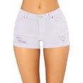 thumbnail image 1 of jinghuiyue Womens Mid Rise Stretchy Denim Shorts Casual Distressed Ripped Rolled Hem Jean Short with Pockets S, 1 of 7