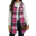 thumbnail image 1 of jinghuiyue Womens Plaid Vest Button Down Sleeveless Lapel Neck Long Vest Tops Outerwear Casual Flannel Waistcoat Jackets S, 1 of 6