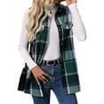 thumbnail image 1 of jinghuiyue Womens Plaid Vest Button Down Sleeveless Lapel Neck Long Vest Tops Outerwear Casual Flannel Waistcoat Jackets XL, 1 of 6