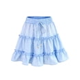 thumbnail image 1 of jinghuiyue Womens Ruffle Mini Skirt High Waisted Floral Print A-Line Casual Flowy Tiered Summer Skirts S, 1 of 6