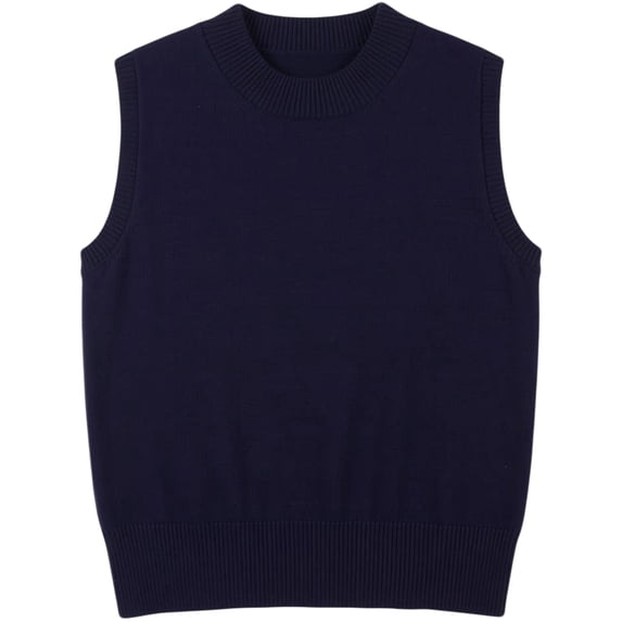 jinghuiyue Womens Sleeveless Sweater Vest Crew Neck Pullover Vests Business Office Ribbed Knitwear Uniform Tops S
