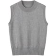 thumbnail image 1 of jinghuiyue Womens Sleeveless Sweater Vest Crew Neck Pullover Vests Business Office Ribbed Knitwear Uniform Tops S, 1 of 6