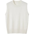 thumbnail image 1 of jinghuiyue Womens Sleeveless Sweater Vest Crew Neck Pullover Vests Business Office Ribbed Knitwear Uniform Tops XL, 1 of 5