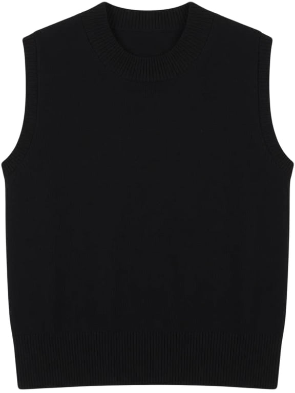 Womens Sleeveless Sweater Vest Crew Neck Pullover Vests Business Office Ribbed Knitwear Uniform Tops XL