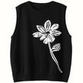 thumbnail image 1 of jinghuiyue Womens Sleeveless Sweater Vest Floral Casual Knit Tank Tops Loose Fit Crew Neck Shirts Pullover, 1 of 3