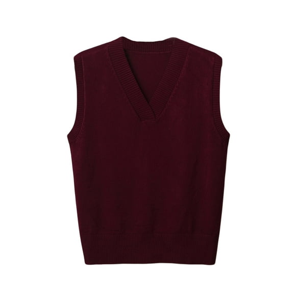 jinghuiyue Womens Sweater Vest V Neck Sleeveless Knitwear Tops Classic Pullover Vests Casual Business Fashion M