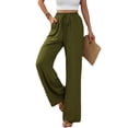 thumbnail image 1 of jinghuiyue Womens Wide Leg Pants High Waisted Straight Leg Casual Palazzo Lounge Beach Trousers with Pockets M, 1 of 5