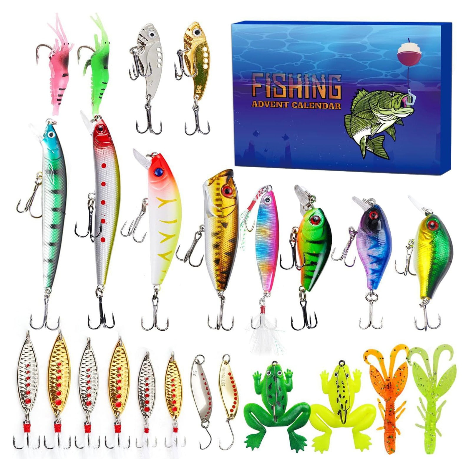 jinhua058 Advent Calendar Fishing Countdown, Fishing Tackle Advent