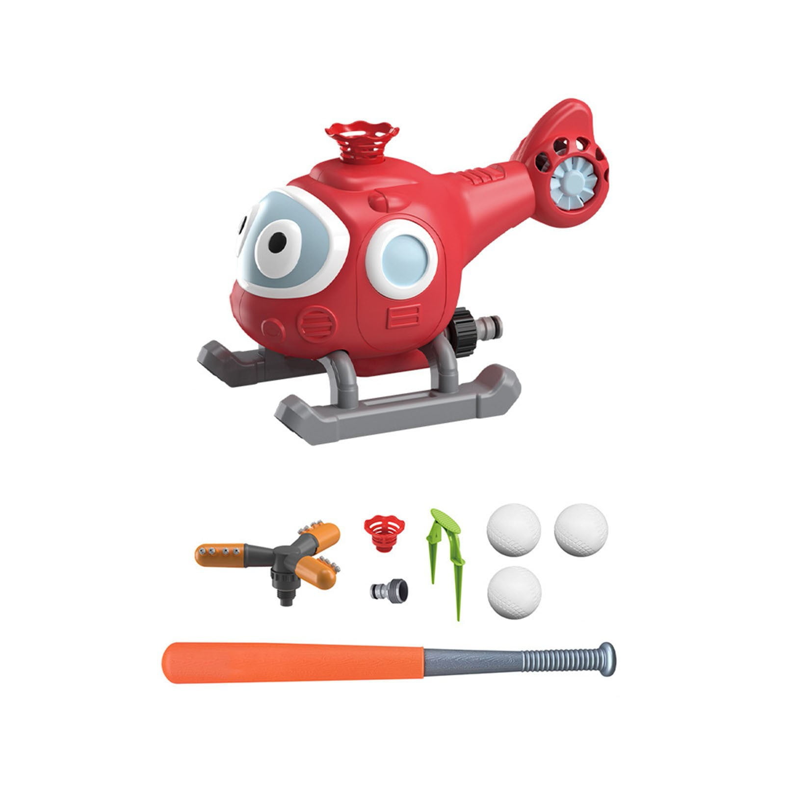 jinhua129 2in1 Water Sprinkler Baseball Helicopter Toy For Kids