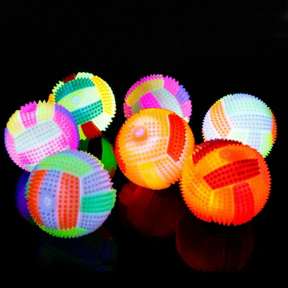 jinliangrun 5 Pcs Flashing Jumping Balls Bouncy Stress Ball Toys Soft Spike Light Up Bouncy Balls Fitness Equipment Toys