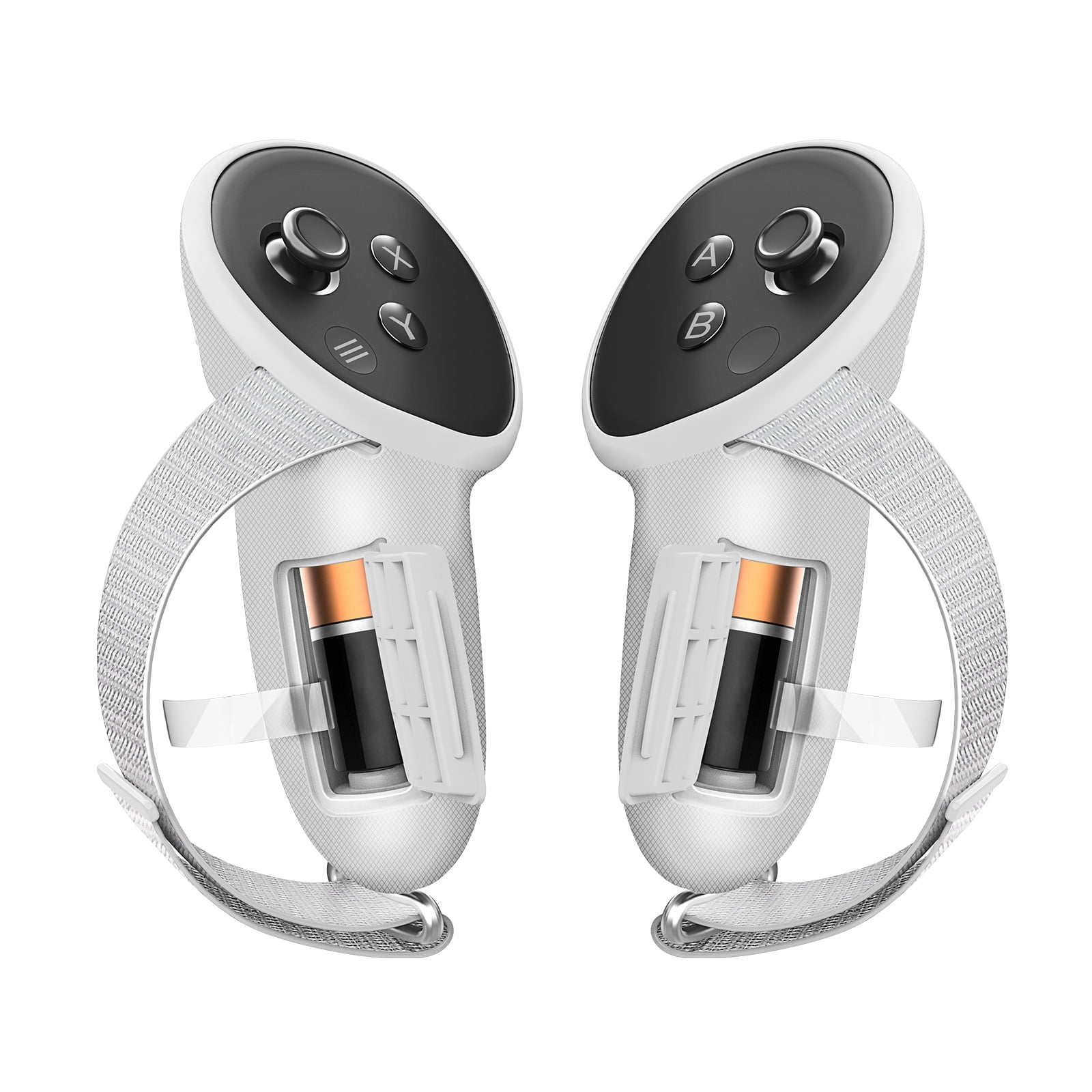 jixopn Grip Cover Kit with Ankle Strap & Battery Cover for Meta Quest 3