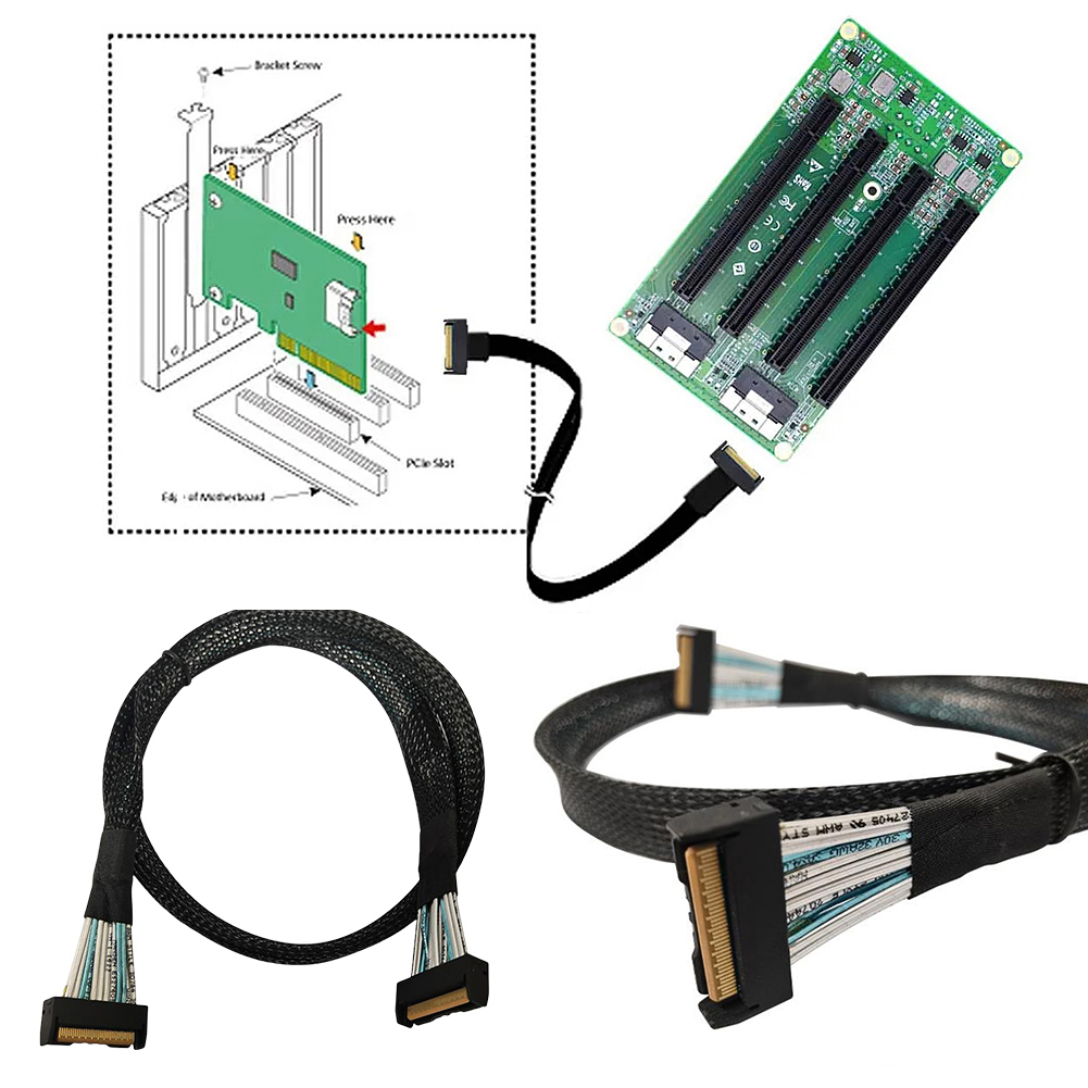 Cavo PCIe 4.0 Oculink SFF-8611/SFF-8612 – 1 Metro, Maschio-Maschio, Componenti Amphenol Per SAS E NVMe