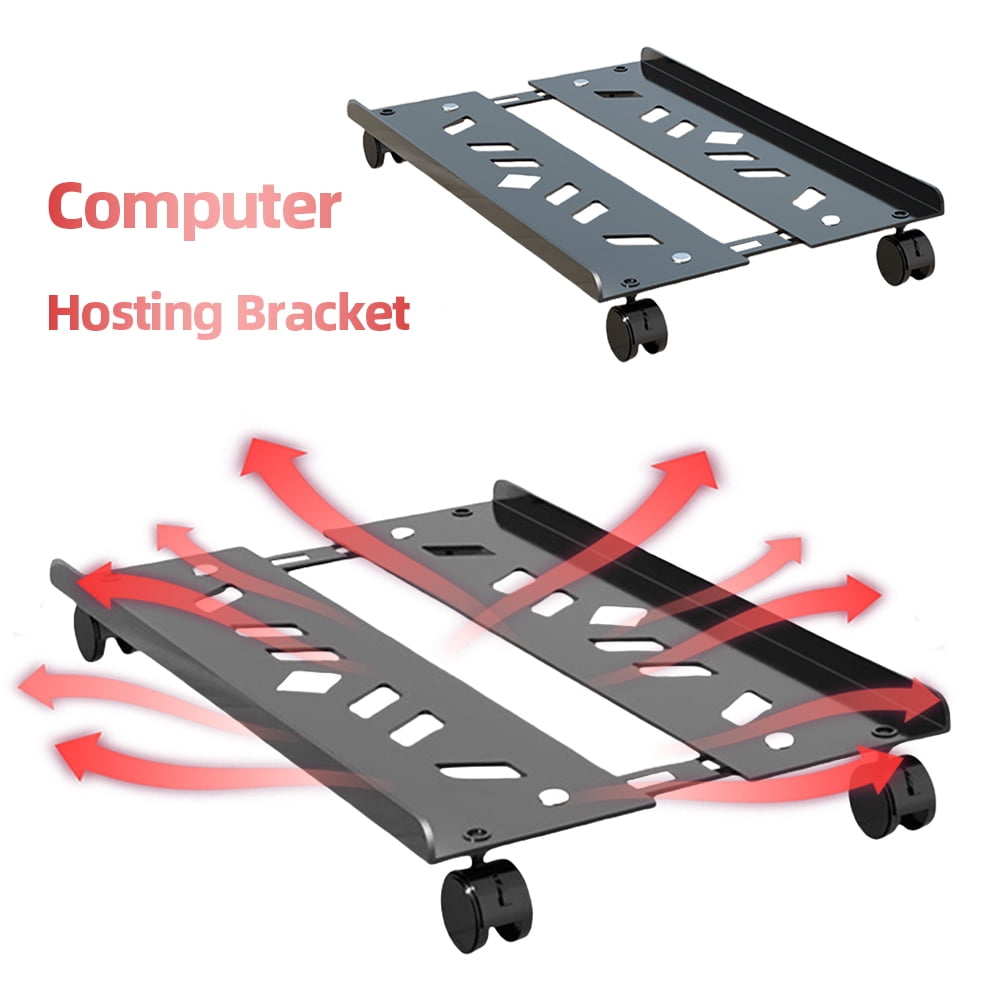 jixopn PC Computer Tower Stand with Caster Wheels Adjustable Mobile CPU