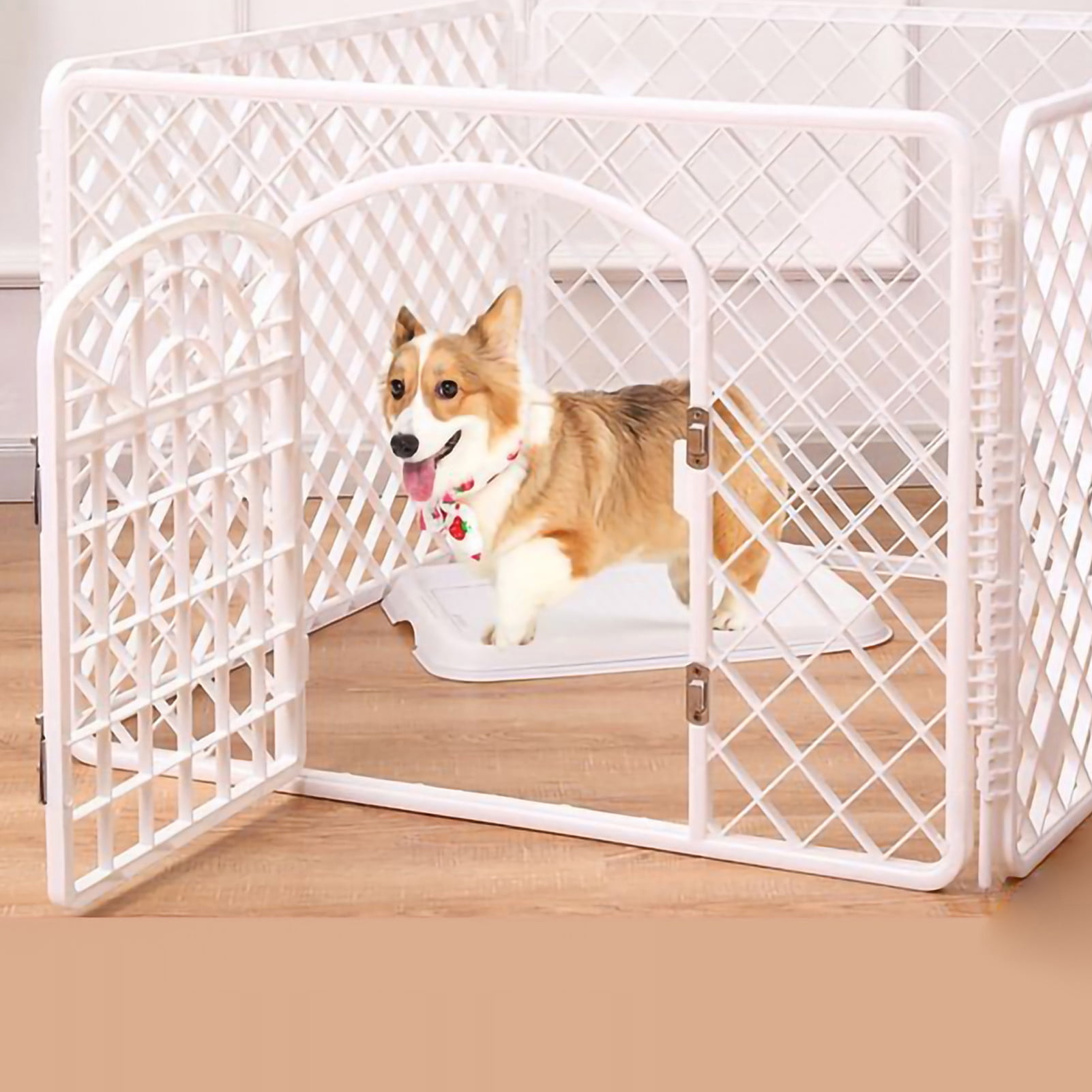 View of jiyasi-Foldable Metal Dog Crate for Small Dogs (10-20 lbs) - Portable ...